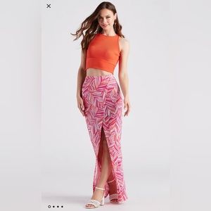 Printed Maxi Skirt